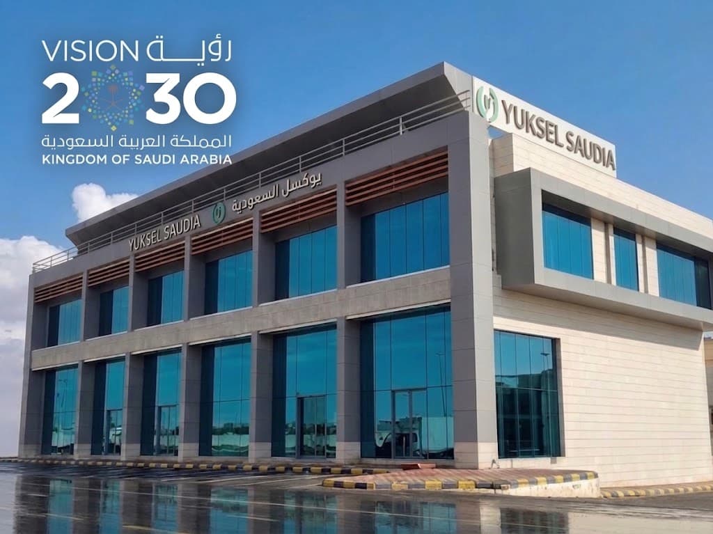 Yuksel Saudia head office in Riyadh, carrying the Saudi Vision 2030 mark